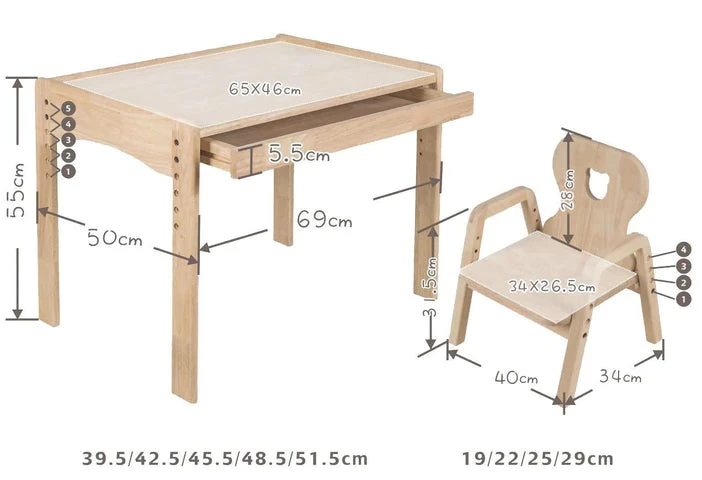 My Duckling Myduckling Primary Adjustable Table And Chair Set