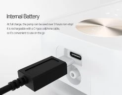 Electric Breast Pump HAENIM Portable Breast Pump 7V [White Gold]