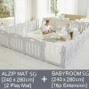 Babyhouse Australia ALZIP MAT SILION ECO SG[240cmx280cm][2 MATS] + BABY ROOM EXTENSION 16P SG SET