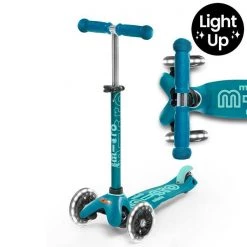 Babyhouse Australia Mini Micro Deluxe LED 3 Wheel Scooter - Aqua