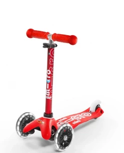 Babyhouse Australia Micro Scooter Mini Micro Deluxe LED 3 Wheel Scooter - Red
